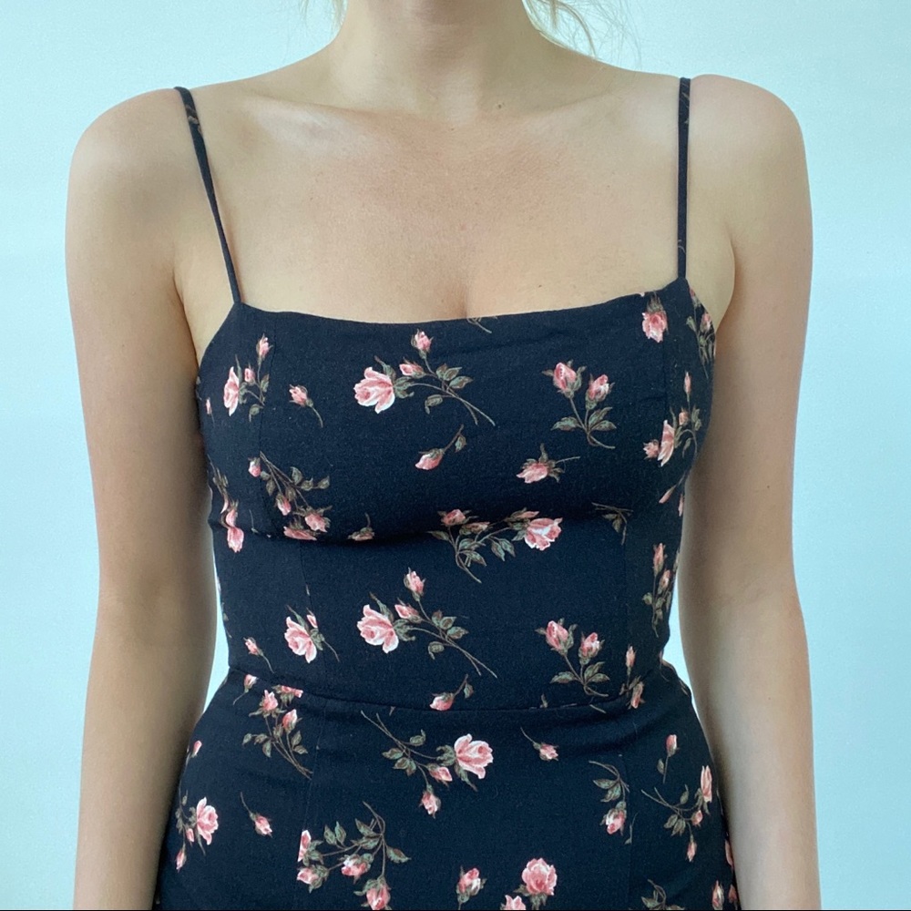 Reformation Black Floral Mini Dress - Picture 4 of 5
